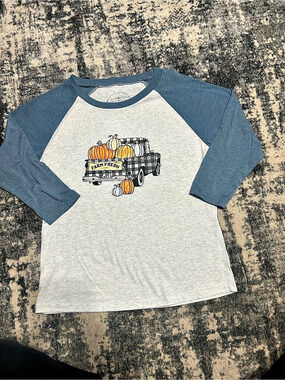 Jane marie Pumpkin Truck Long Sleeve Tee Size Medium